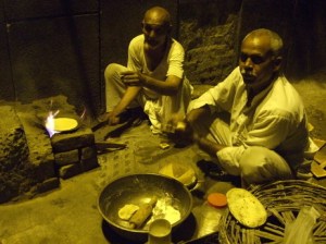 Interview subject Umrao Singh at his cookfire on the street
