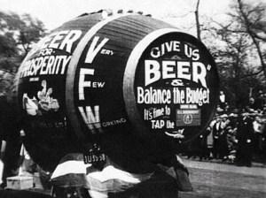 An anti-Prohibition parade float circa 1925.