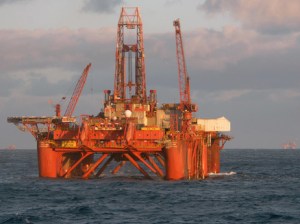 an oil platform in the Norwegian Sea